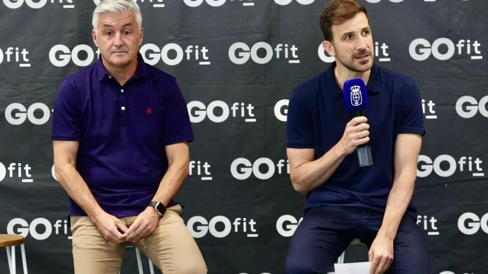 Roberto Suárez y Agustín Lleida, en la presentación de ayer en Go Fit. | IRMA COLLÍN